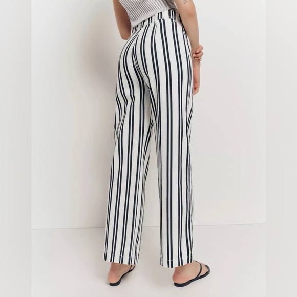 🖤 REFORMATION Logan Ultra High Rise Wide Leg Jeans, Black & White "PA Stripe" - Picture 2 of 14